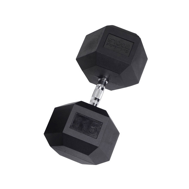 Body-Solid 115 lb Rubber Hex Dumbbell