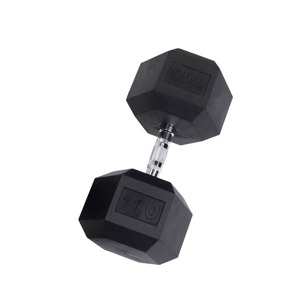 Body-Solid 110 lb Rubber Hex Dumbbell