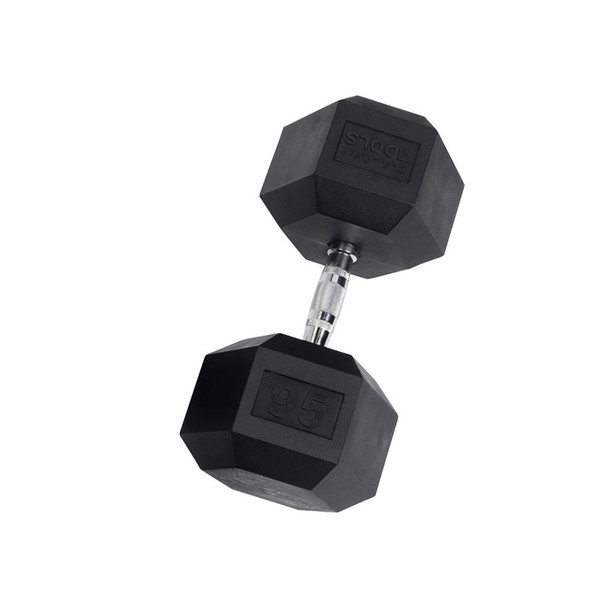 Body-Solid 95 lb Rubber Hex Dumbbell