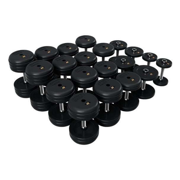 Troy (RUFD) Rubber Pro-Style Dumbbells - 5-50 lb Set