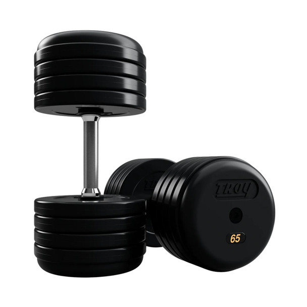 Troy 65 lb Rubber Pro-Style Dumbbells