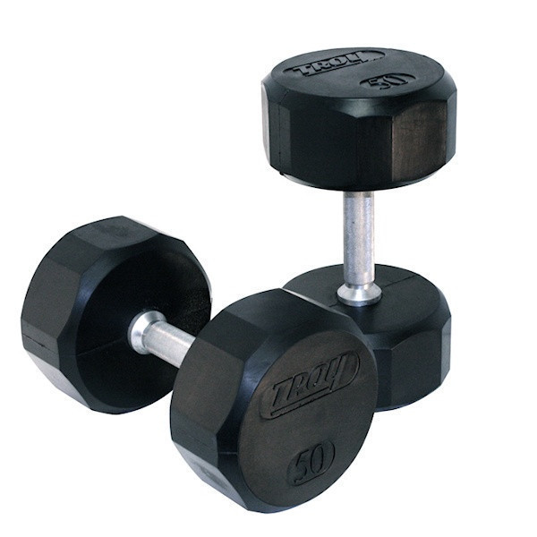 Troy 12-Sided Rubber-Coated Dumbbells