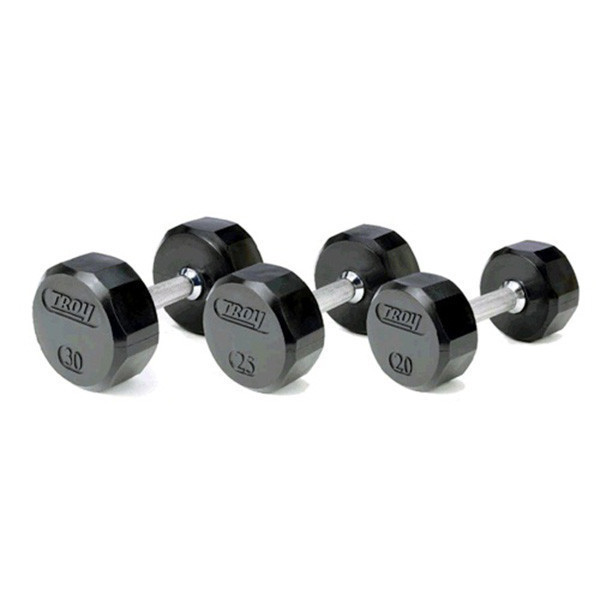 Troy (#TSD-R) 12-Sided Rubber Dumbbells