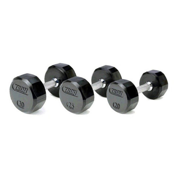 Troy (#TSD-R) 12-Sided Rubber Dumbbells