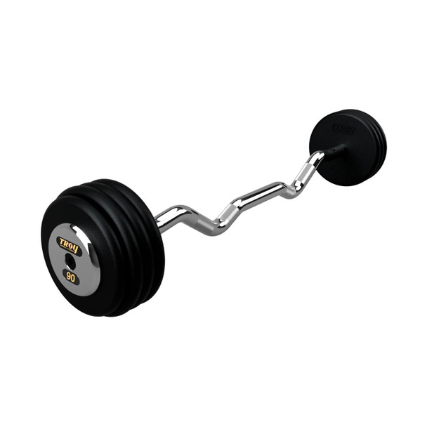 Troy 90 lb Black Cast Iron Pro-Style EZ Bar with Chrome End Caps