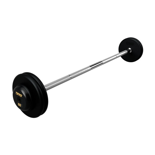 Troy 60 lb Black Cast Iron Fixed Weight Barbell with Black End Caps