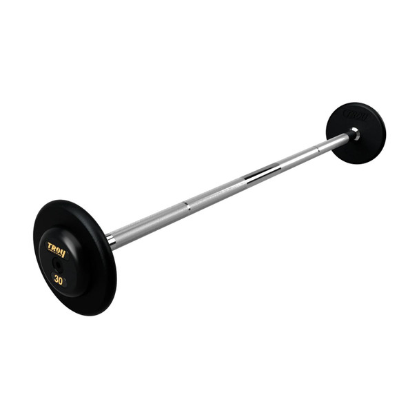 Troy 30 lb Black Cast Iron Pro-Style Barbell with Black End Caps