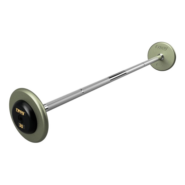 Troy 30 lb Gray Cast Iron Fixed Weight Barbell with Rubber End Caps
