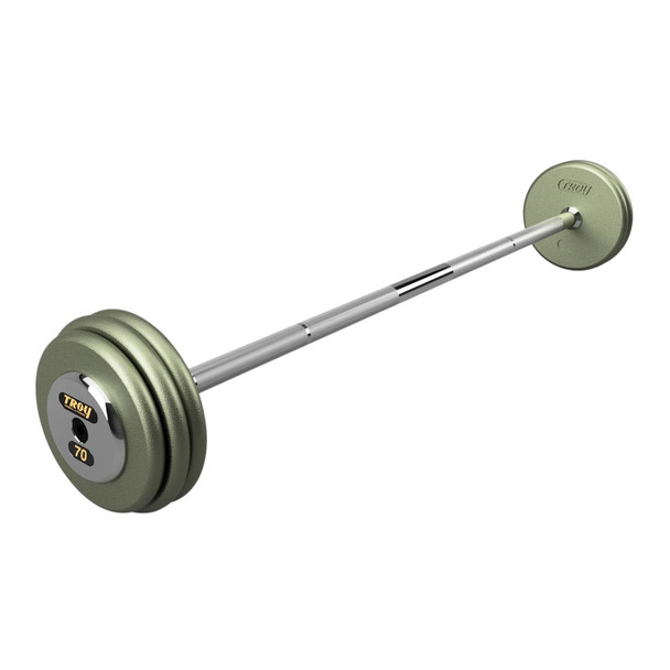 Troy 70 lb Gray Cast Iron Strength Barbell with Chrome End Caps