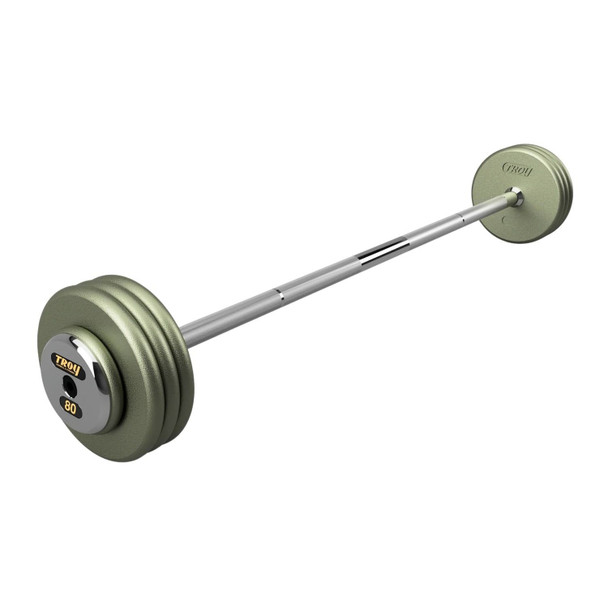 Troy 80 lb Commercial Fixed Barbell with Chrome End Caps and Straight Bar