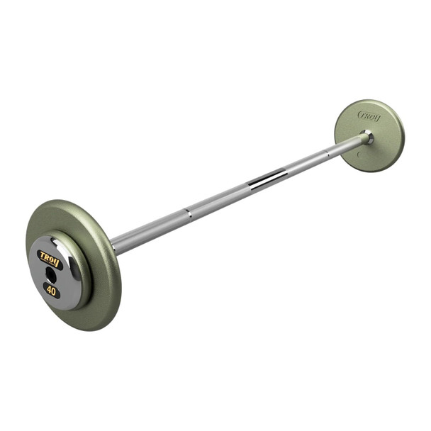 Troy 40 lb Fixed Barbell with Straight Bar and Chrome End Caps