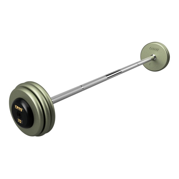 Troy 7 lb Gray Cast Iron Fixed Barbell w/ Rubber End Caps and Straight Bar