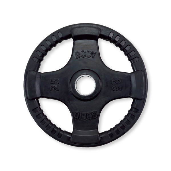 Body-Solid 25 lb Rubber Olympic Plate with Handles