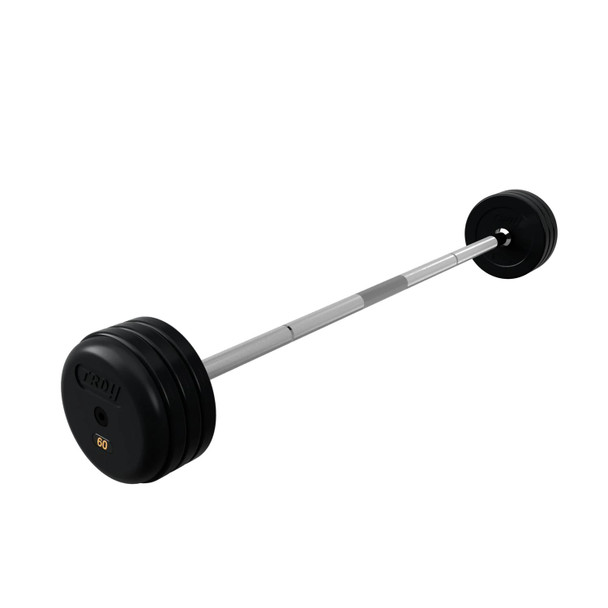 Troy 60 lb Rubber-Coated Fixed Barbell w/ Straight Bar
