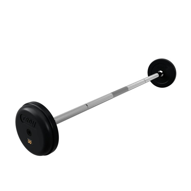 Troy 30 lb Rubber-Coated Fixed Barbell w/ Straight Bar