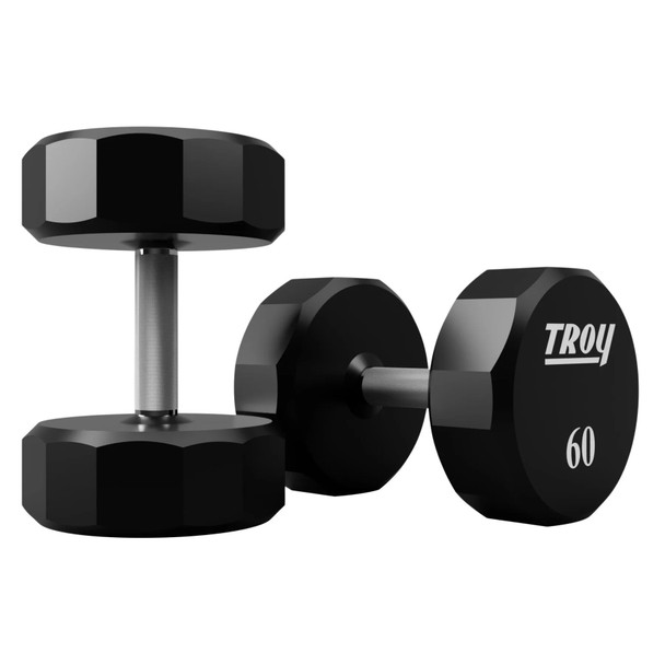 Troy 60 lb Urethane-Coated Dumbbells