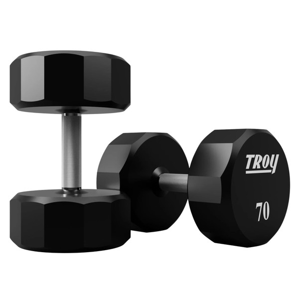 Troy 70 lb Urethane-Coated Dumbbells