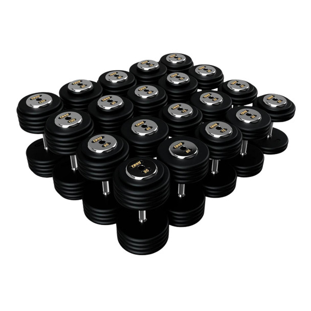Troy 55-100 lb Black Pro-Style Dumbbell Set w/ Chrome End Caps