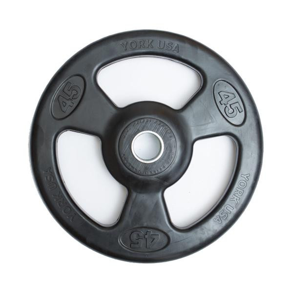 York Iso-Grip 45 lb Rubber Olympic Plate