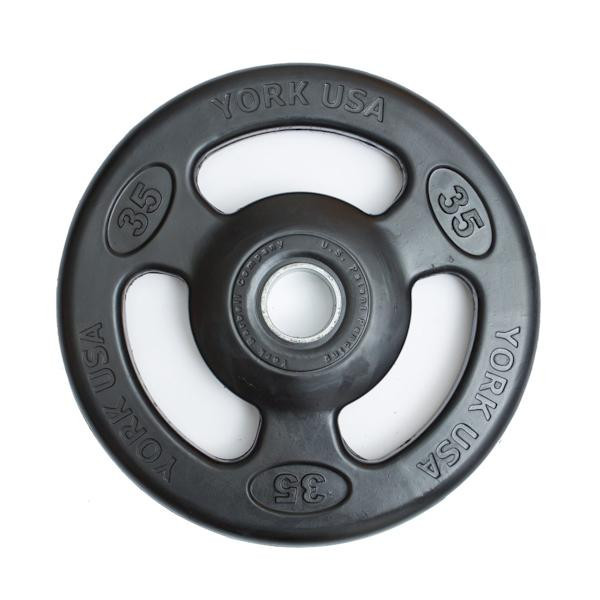 York Iso-Grip Rubber-Coated Olympic Plates - 35 lb Size