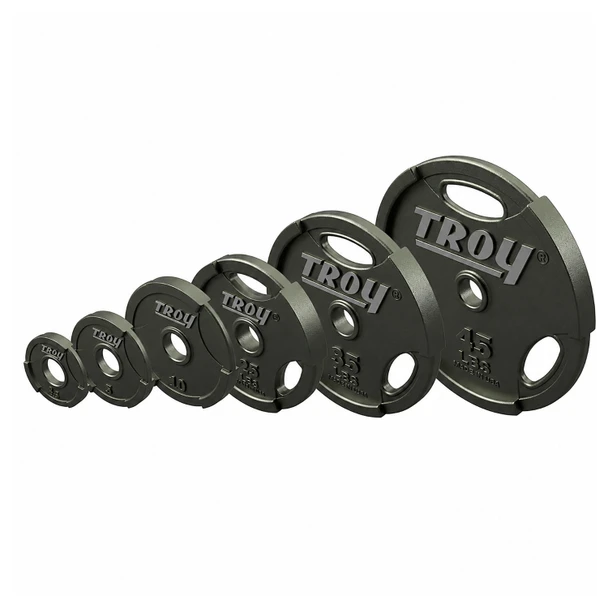 Troy Barbell (GO) Gray Machined Weight Plates with Grips