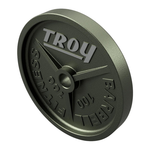 Troy (HO) 100 lb Gray Hammertone Weight Plate