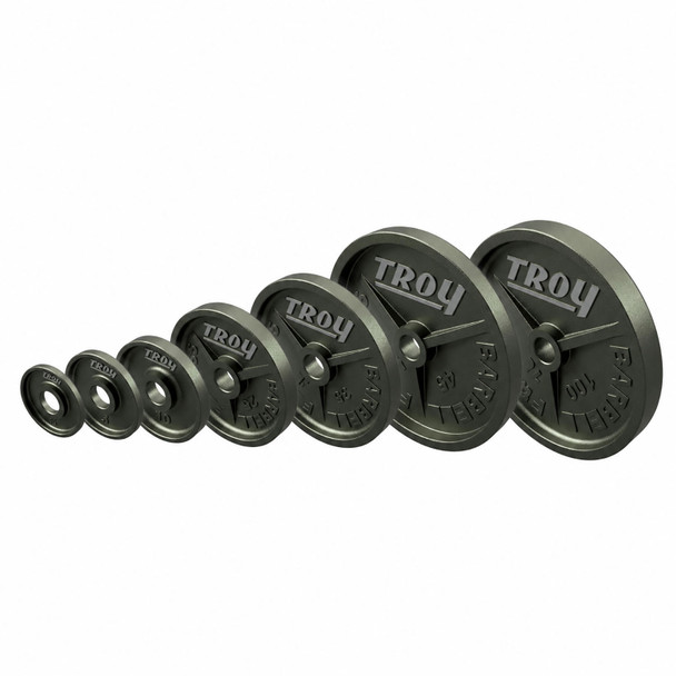 Troy (HO) Gray Machined Olympic Plates w/ Wide Flange for Home, School & Gym Use