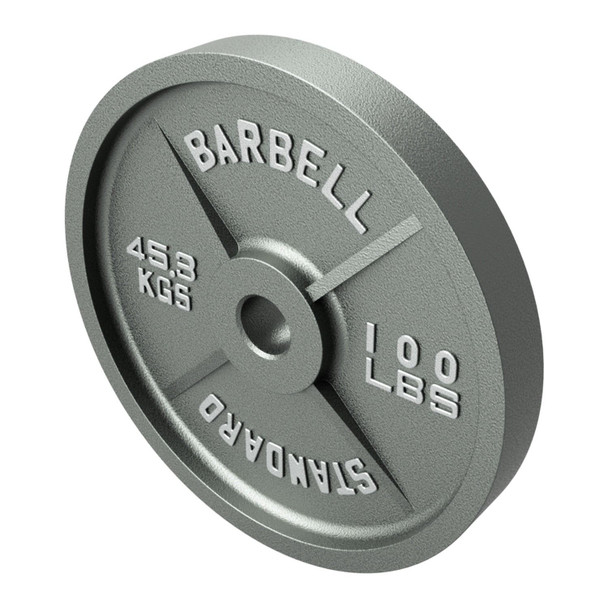 USA Sports 100 lb Barbell Standard Gray Olympic Plate