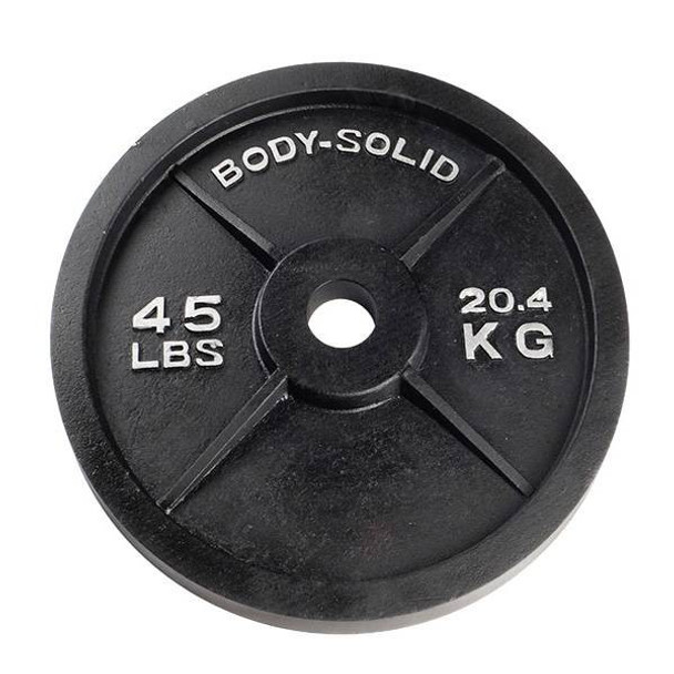 Body-Solid 45 lb Cast Iron Weightlifting Plate