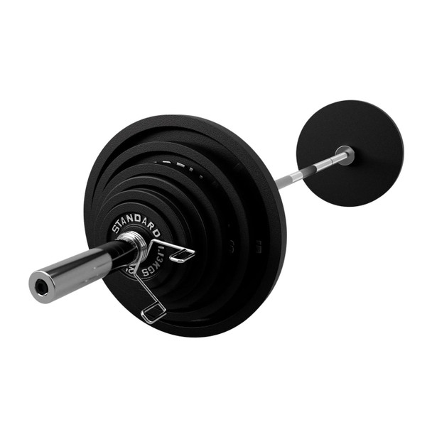 USA Sports Black Cast Iron Olympic Barbell Set