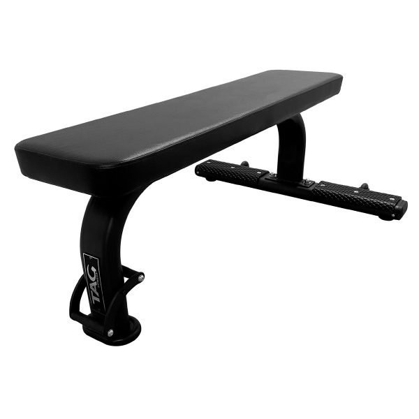 TAG Fitness Commercial Flat Weight Bench w/ Wheels - Angled View