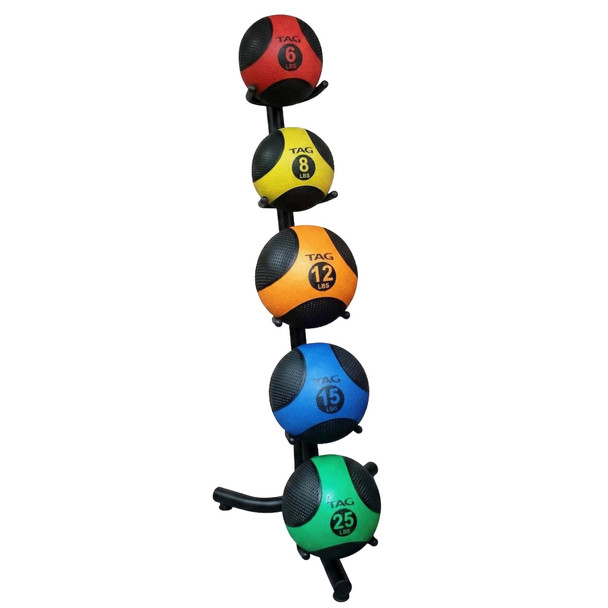 TAG Fitness 5-Medicine Ball Storage Rack w/ Optional Balls
