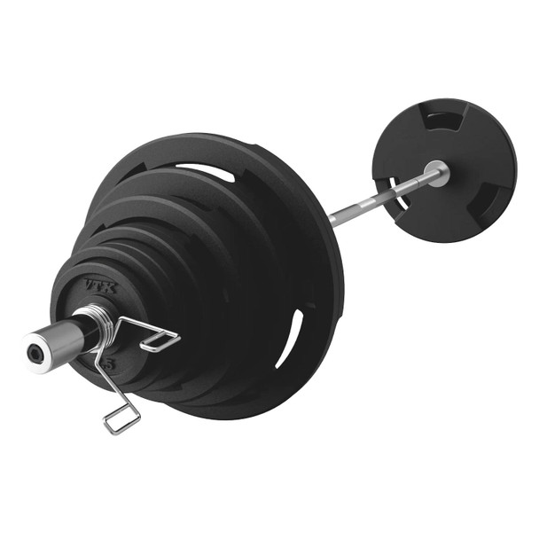 Troy VTX Rubber-Coated Olympic Set w/ Barbell & Spring Collars