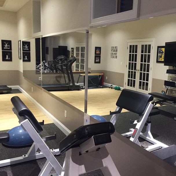LiteMirror Wall-Mounted Glassless Mirrors in Fitness Room