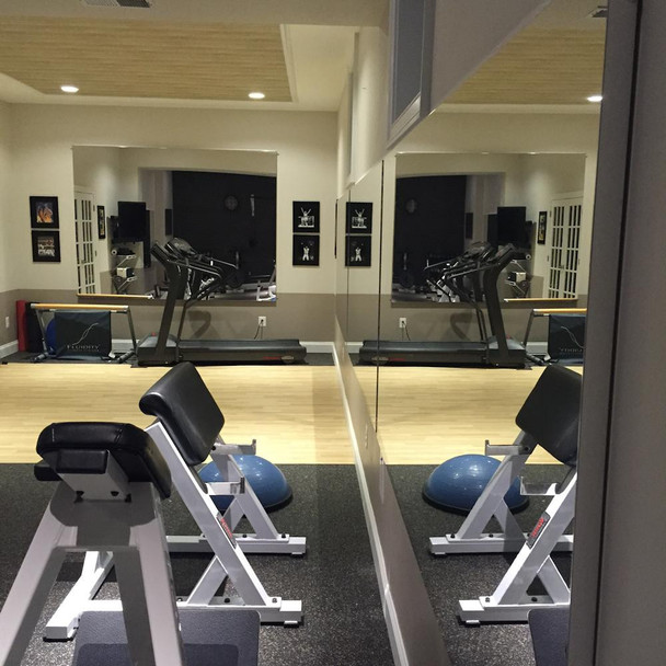 LiteMirror Glassless Wall-Mounted Mirrors in Home Gym