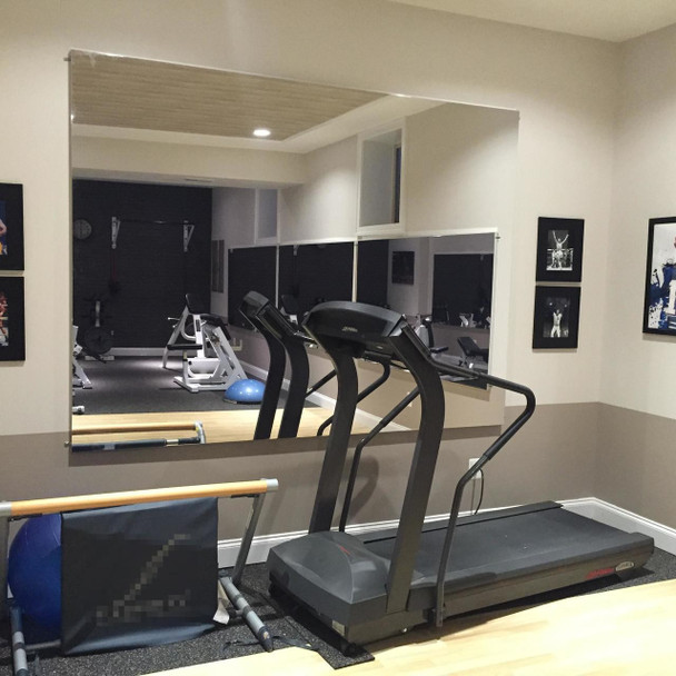 LiteMirror Glassless Wall-Mounted Mirrors in Home Workout Room
