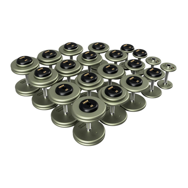 Troy 5 to 50 lb Hammertone Dumbbell Set with Black End Caps