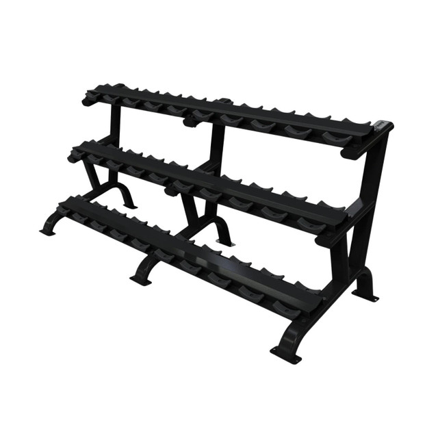 Troy Three-Tier Dumbbell Rack with Black Matte Finish