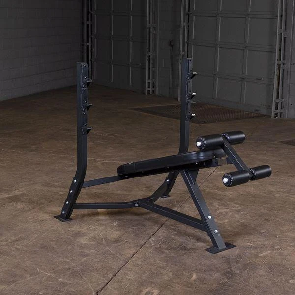 Body-Solid Decline Barbell Station in Garage Gym