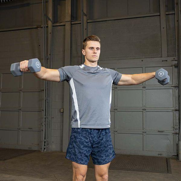 Body-Solid Coated Free Weights During Man's Training Session