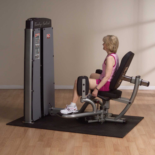 Body-Solid Outer Thigh Machine During Home Gym Workout