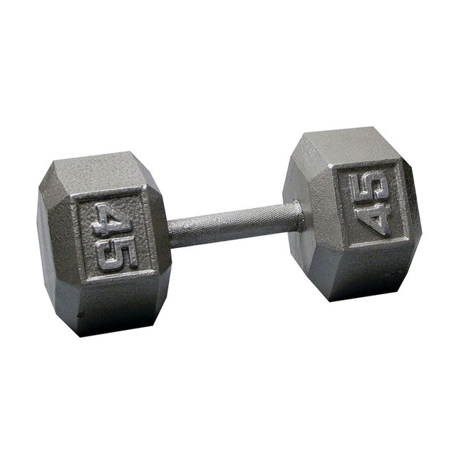 Body-Solid 45 lb Classic Hex Strength Weight with Silver Weight Marking