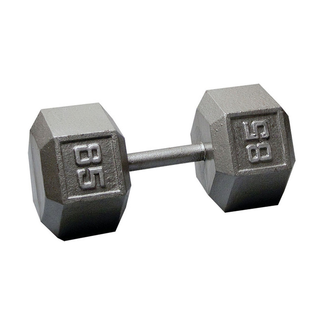 Body-Solid 85 lb Hexagonal Iron Free Weight with Silver Weight Marking