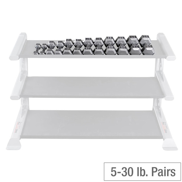 Body-Solid 5-30 lb Cast Iron Hex Weight Set for Light Strength Training