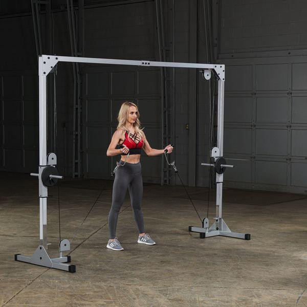 Body-Solid Cable Workout System During Biceps Curl Exercise