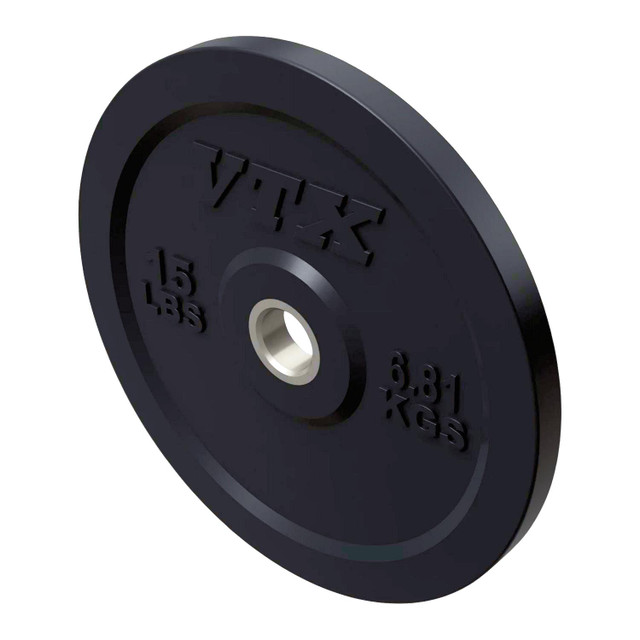 Troy VTX 15 lb Black Rubber Bumper Plate