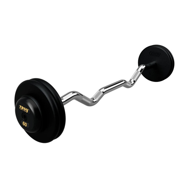 Troy 60 lb Black Cast Iron EZ Weight Bar with Black End Caps