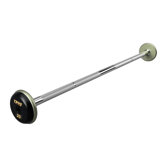 Troy 20 lb Gray Cast Iron Fixed Gym Bar with Rubber End Caps
