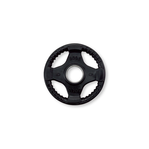 Body-Solid 5 lb Rubber Weightlifting Plate with Grips