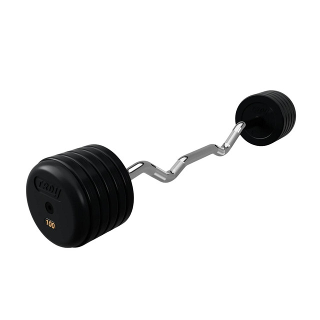 Troy 100 lb Rubber-Covered Curl Weight Bar